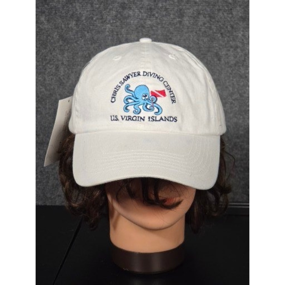 VTG Fahrenheit White Chris Sawyer Diving‎ Center Octopus US Virgin Islands Hat